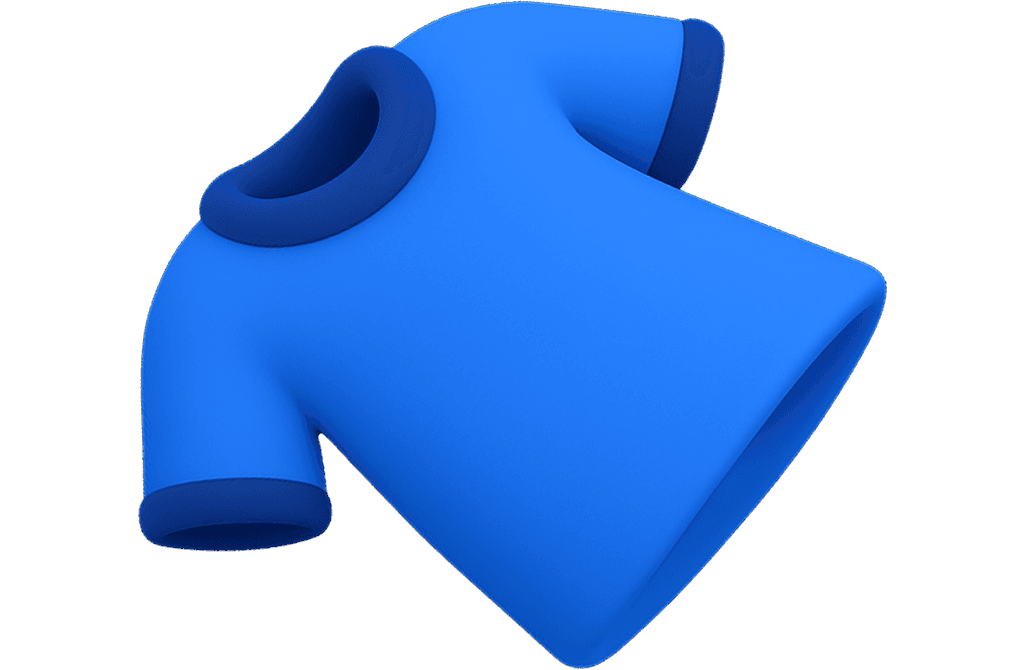 Blue t-shirt laundry item